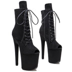8-Inch Suede Open-Toe Platform Boots