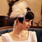 1920s Feather Headband | Rhinestone Crystal | Gatsby Bridal Headpiece