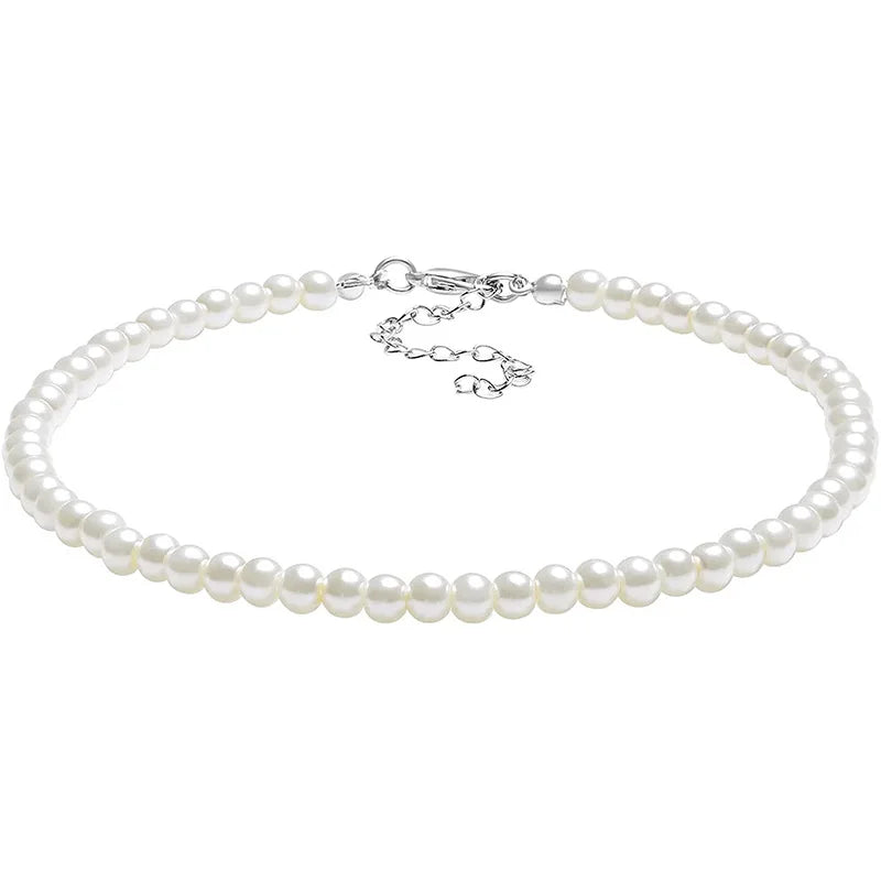 Pearl Collar Choker | Layered Rows | White