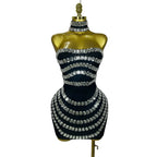 Rhinestone Bodycon Mini Dress | Strapless | Stage & Club