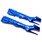 23CM Platform Thigh-High Boots - Shiny Electroplate Over-the-Knee Pole Dance Boots