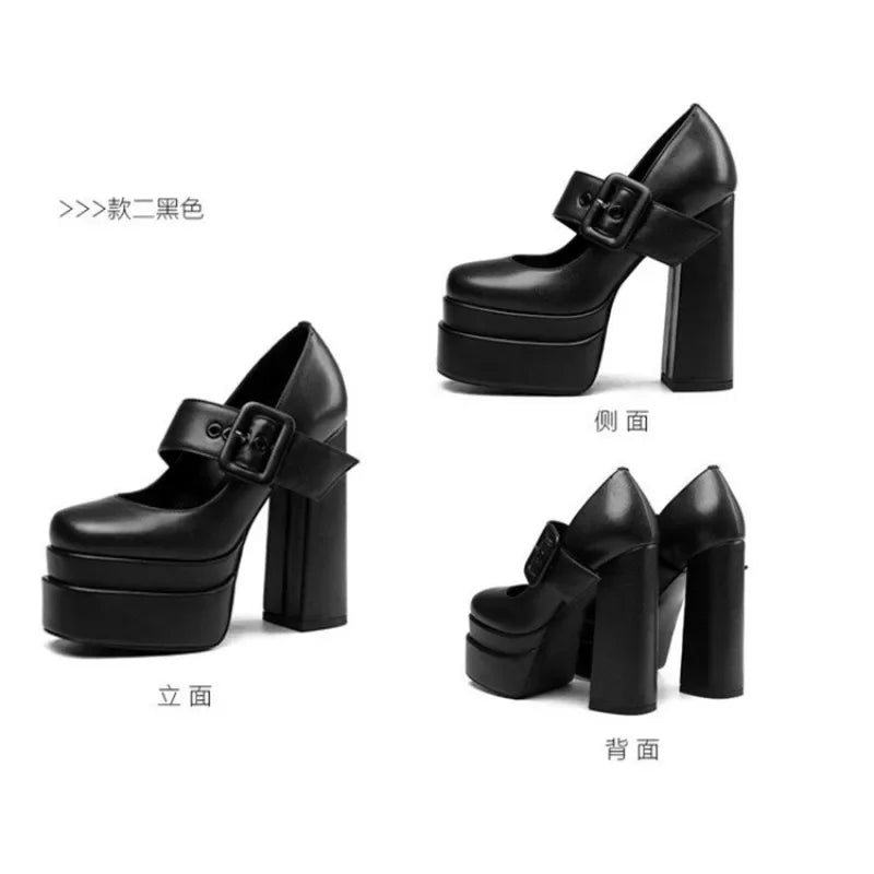 Platform Mary Jane Pumps | Chunky Square Heel