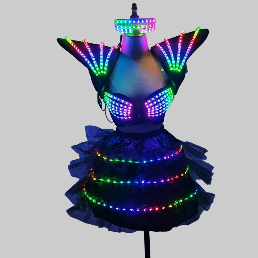 LED Light Up Performance Costume - Remote Control Futuristic Dance Outfit