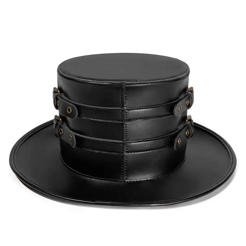 Steampunk Top Hat | Faux Leather | Deer Emblem