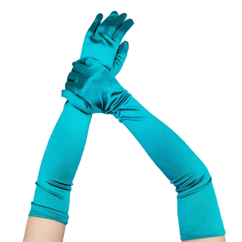 Elbow-Length Satin Gloves | Stagewear