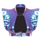 Metallic Shoulder Armor Shrug Crop Top | 6 Colors