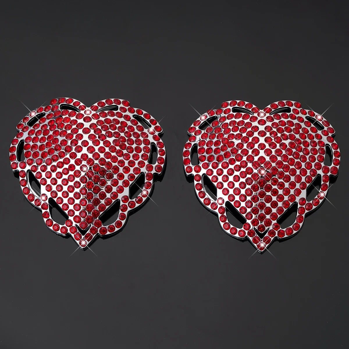 Rhinestone Heart Nipple Pasties | Reusable | 6 Colors
