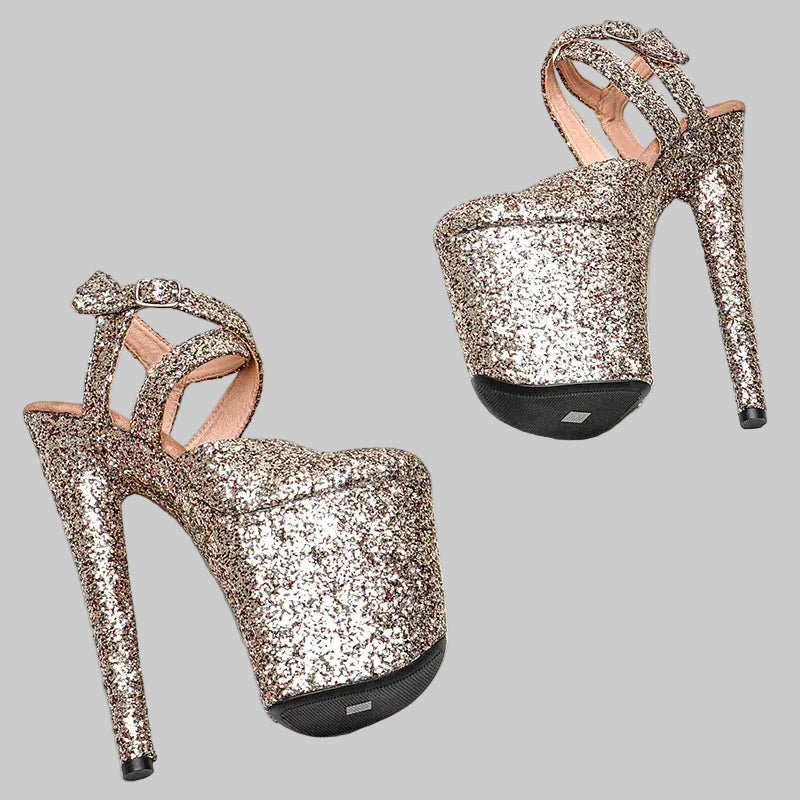 Glitter 8-Inch Platform Pole Dance Heels