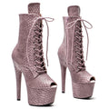 Snake Pattern Platform Ankle Boots - 17cm Pole Dance Heels