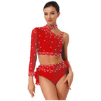 Latin Dance Set | Rhinestones & Faux Feathers