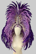 Samba Feather Headdress & Wings - Carnival Costume Set with Rhinestones