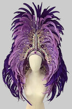 Samba Feather Headdress & Wings - Carnival Costume Set with Rhinestones