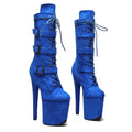 Suede Belt-Strap Platform Boot – 8 Inch Stage & Pole Dance
