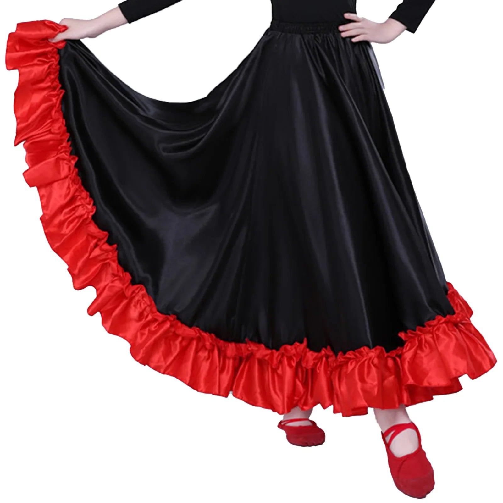 Girls Flamenco Ruffle Skirt | Red & Black | Ages 3-10
