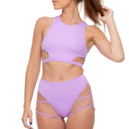 Pole Dance Set | Lavender Strappy Cutouts