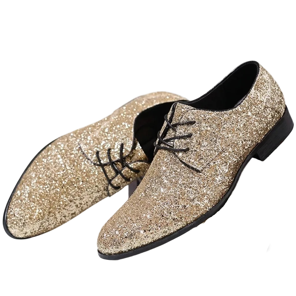 Men’s Glitter Oxfords | Pointed Toe