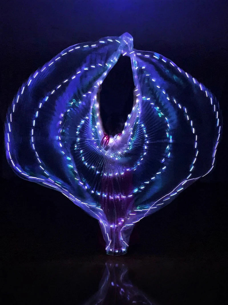 LED Belly Dance Wings | Light-Up Performance Wings | 300 LEDs