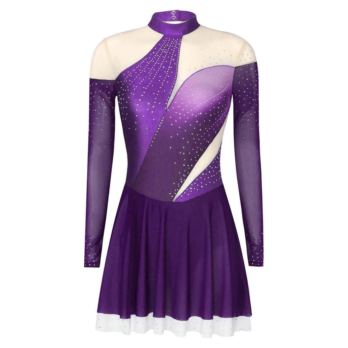 Skating Dress | Rhinestone Mesh & Ruffles