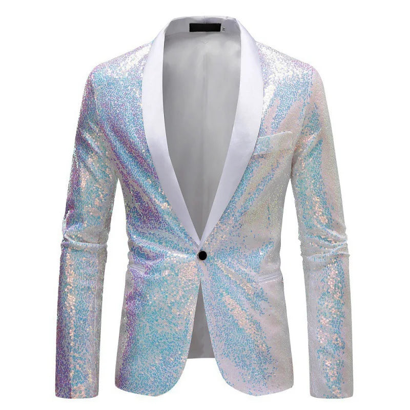 Men's Sequin Blazer | Shawl Collar | Stage & Performance | 12 Colors