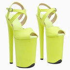 9-Inch Matte Platform Sandals | Open Toe | Cross Strap