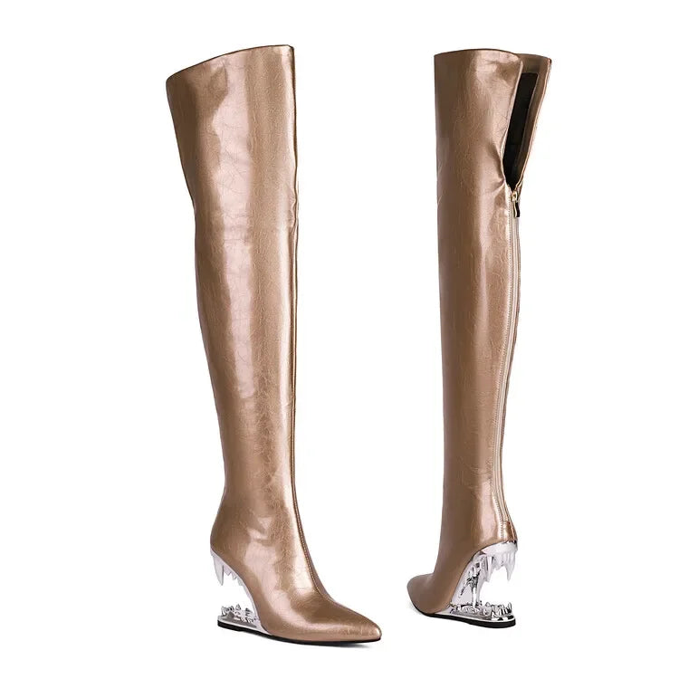 Tiger Heel Over-the-Knee Boots | 10.5cm Stage Heel