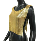 Sequin Backless Crop Top - Diamond Metal Party Tank