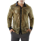 Men's Sequin Disco Shirt | Long Sleeve | Button-Down