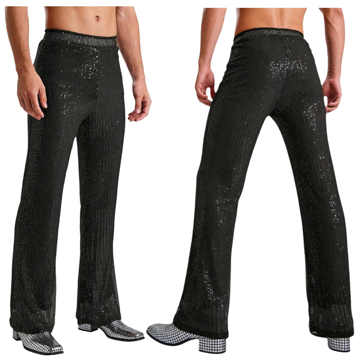 Men’s Sequin Pants | Lined Wide Leg