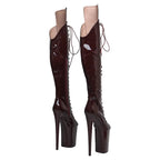 Patent Thigh-High Platform Boots - 9 Inch Pole Dance Boots