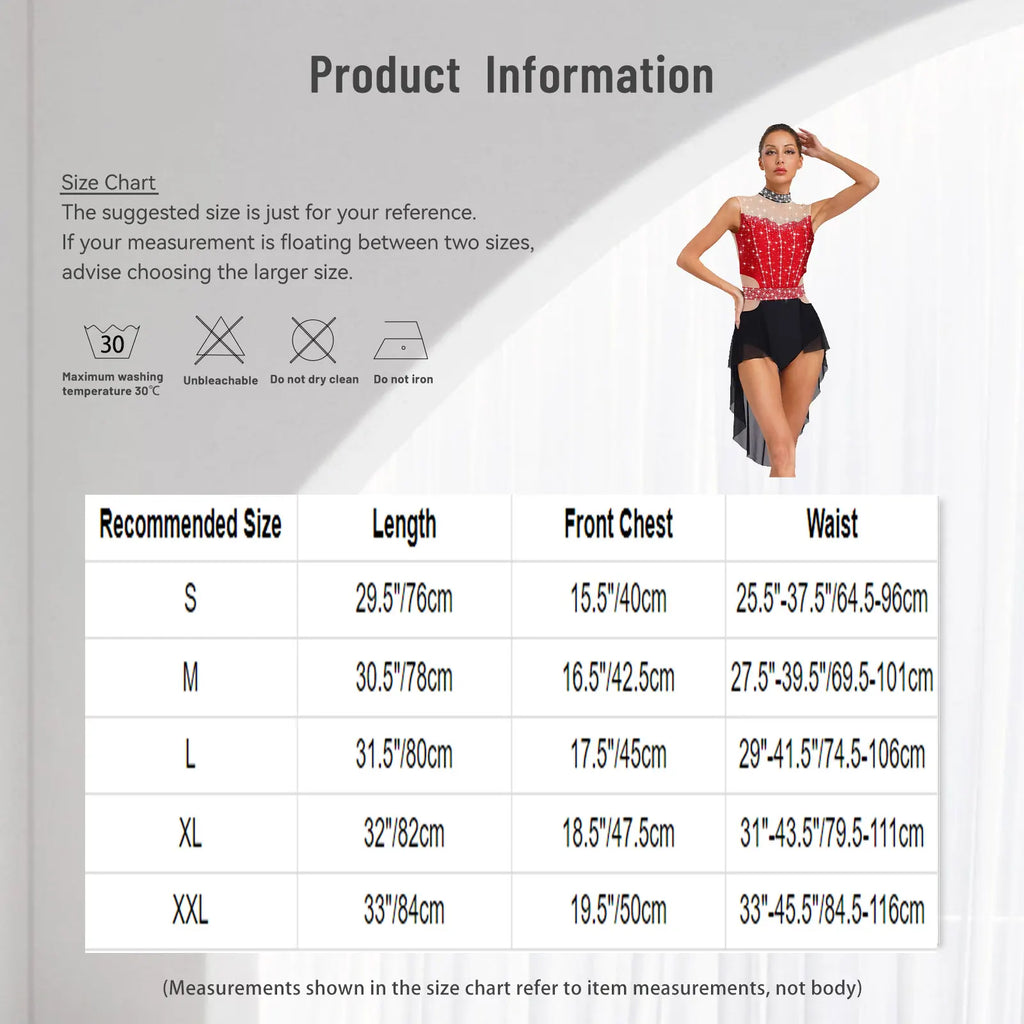 Dance Leotard Dress | Rhinestone Mesh Overlay