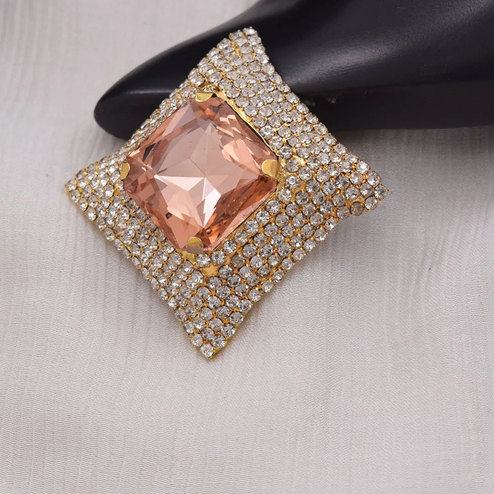 Square Rhinestone Stud Earrings | Geometric | 7 Colors