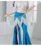 Belly Dance V-Shape Hip Scarf | Fringe & Fishing Net | 5 Colors
