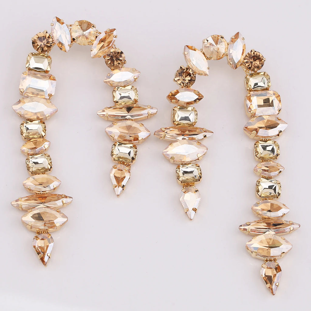 Rhinestone Drop Earrings | Tassel Sparkle