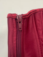 Burgundy Satin Corset Top | Side Zip | Hourglass Shaping