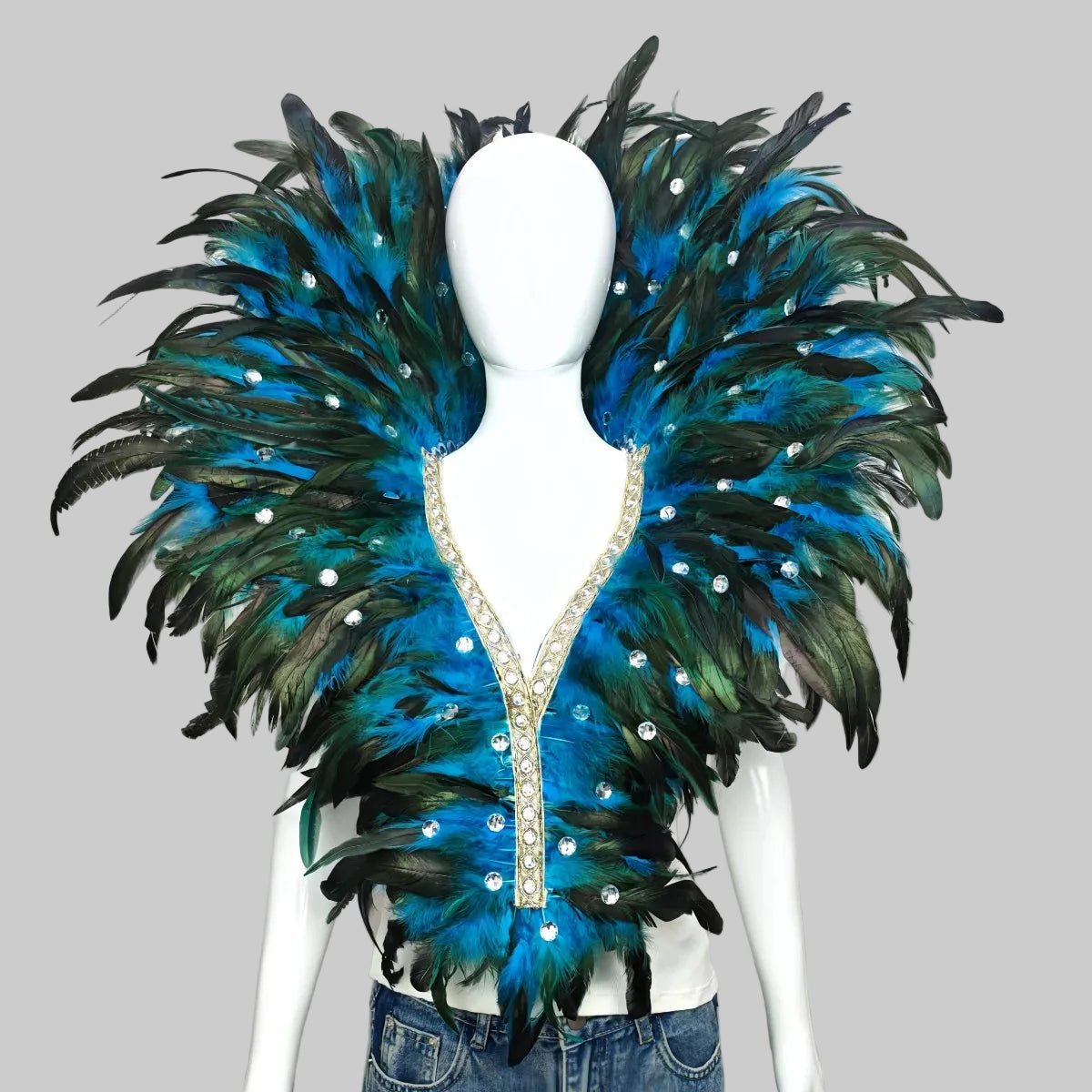 Feather Shawl - Stage Performance & Costume Accessory