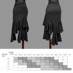 Latin Dance Ruffle Skirt | High-Low Hem | Salsa & Competition