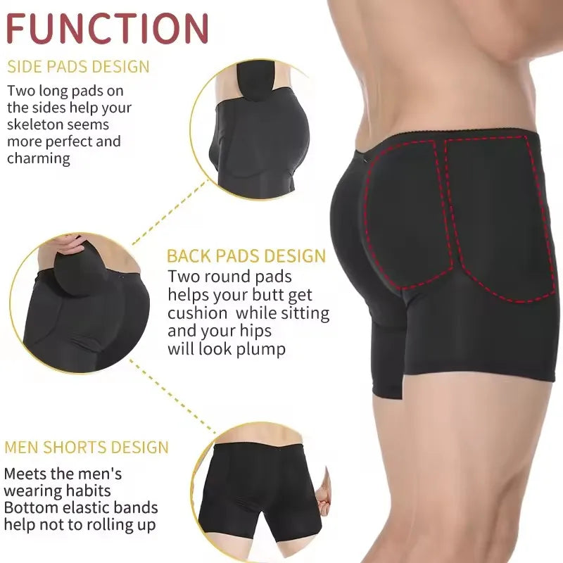 Padded Hip Enhancer Shorts | Masc Butt Booster Shapewear