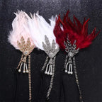 1920s Gatsby Feather Headband | Rhinestone & Pearl | 6 Styles