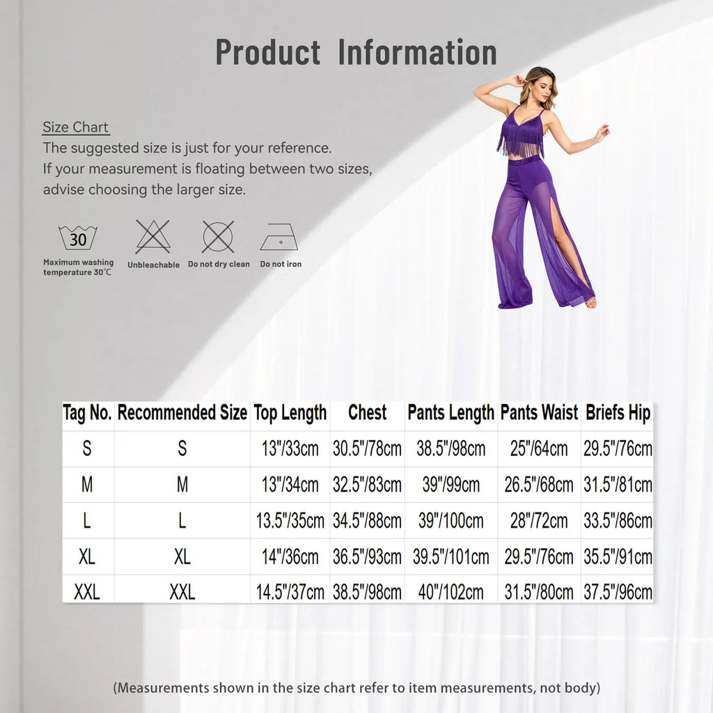Rhinestone Crop Top & Wide-Leg Split Pants Set | One Shoulder | Lyrical Modern Dance