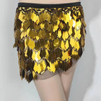 Fish Scale Paillette Wrap Mini Skirt | Holographic Sequin | Festival & Go-Go | 6 Colours