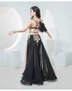Egyptian Belly Dance Costume | Rhinestone Bra & Chiffon Skirt