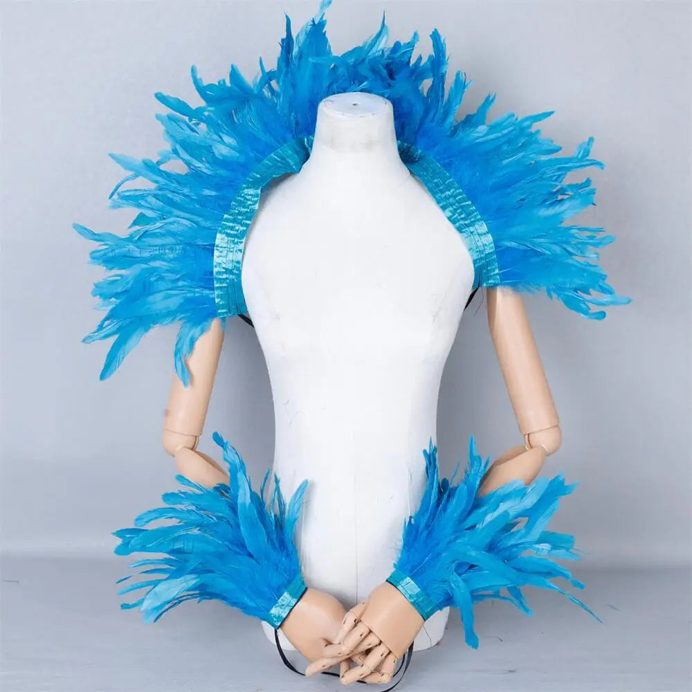 Feather Shoulder Wrap & Epaulettes | Showgirl, Drag & Festival | 28 Colours