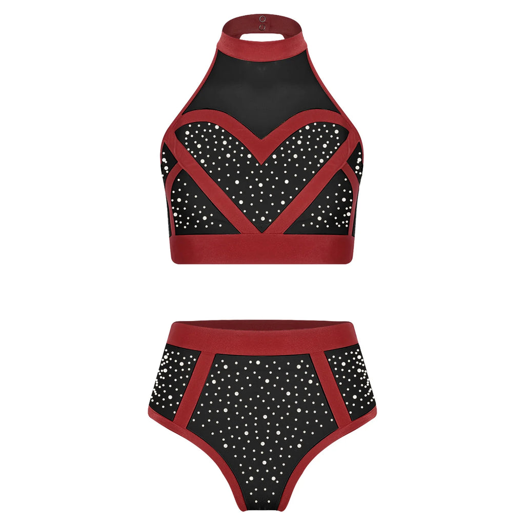 Pole Dance Set | Rhinestone Color Block