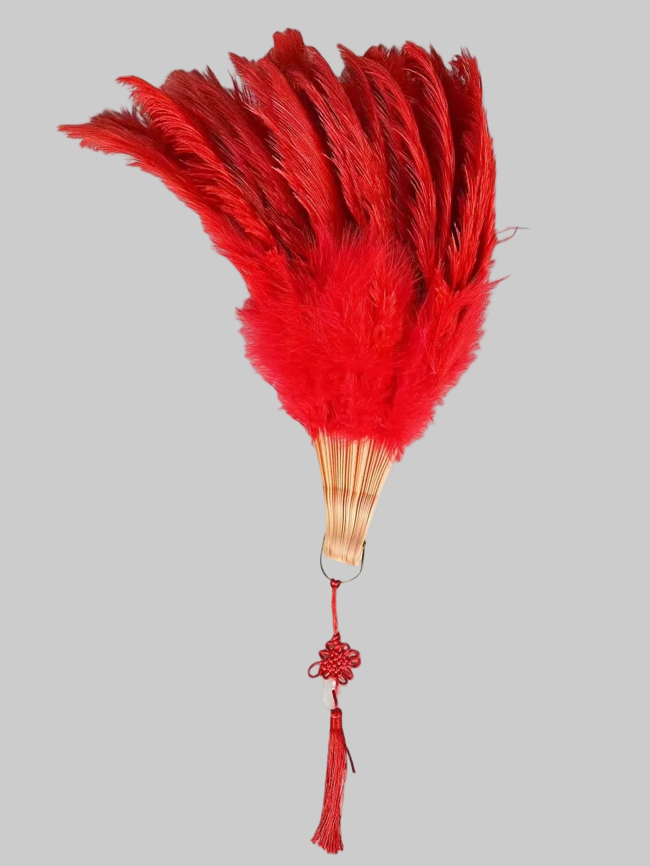 Feather Fan - Handcrafted Samba Carnival Performance Fan with Rhinestones