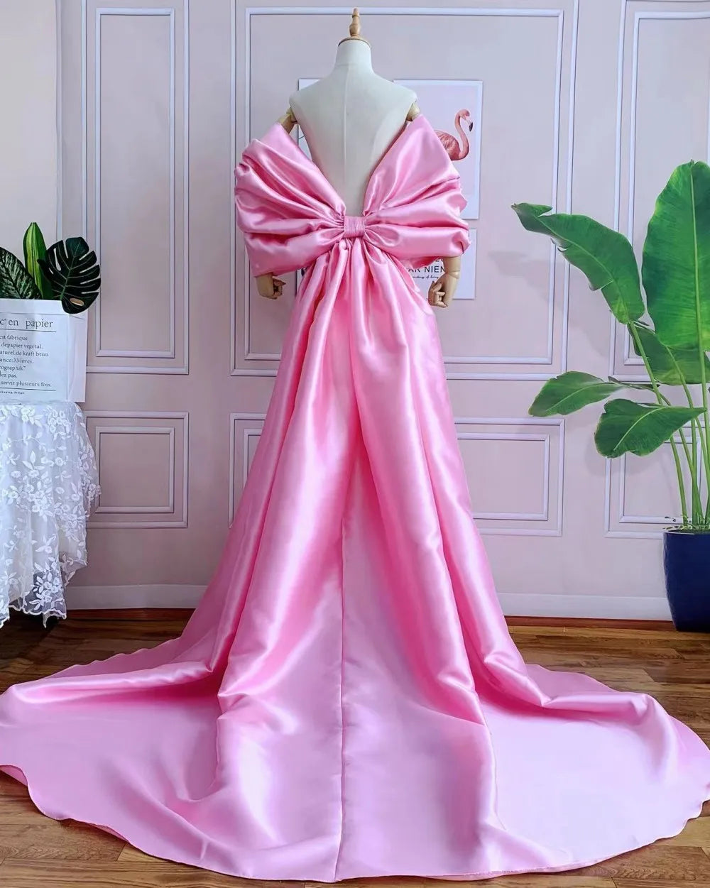 Mikado Cape | Oversized Bow Sleeves & 2M Train | Pageant & Bridal