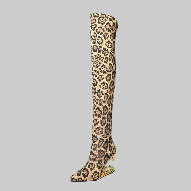 Flame Rhinestone Velvet Ankle Boots - Crystal Wedge Heel Boots