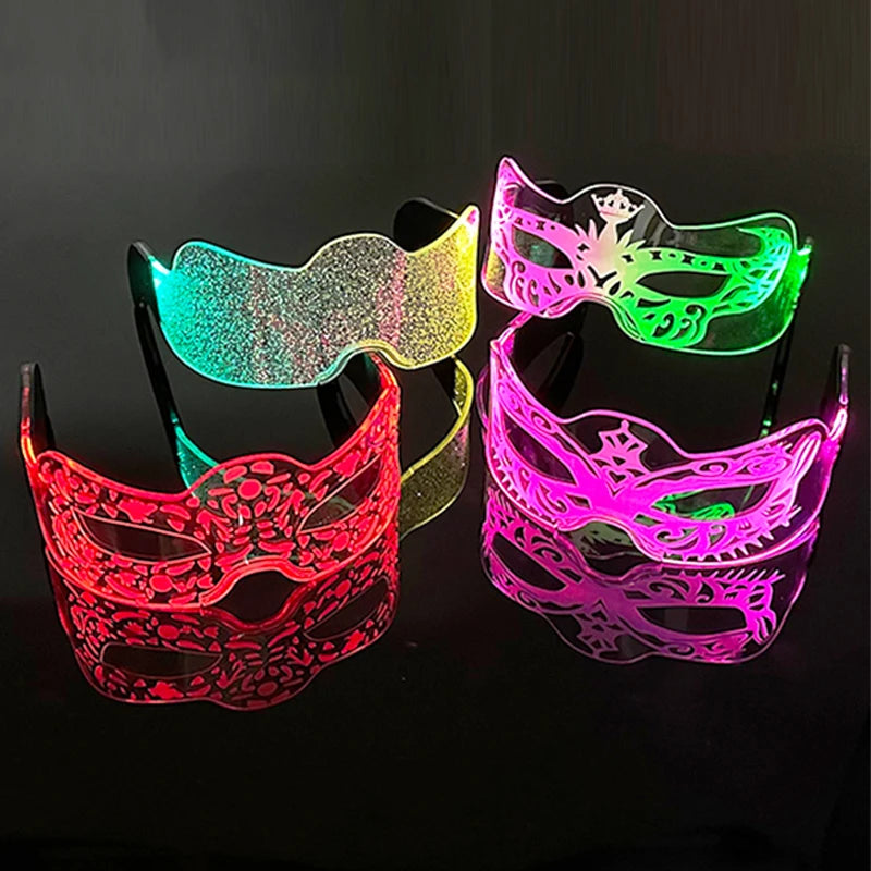 LED Acrylic Visor Glasses | 12-Mode Light-Up Rave Eyewear