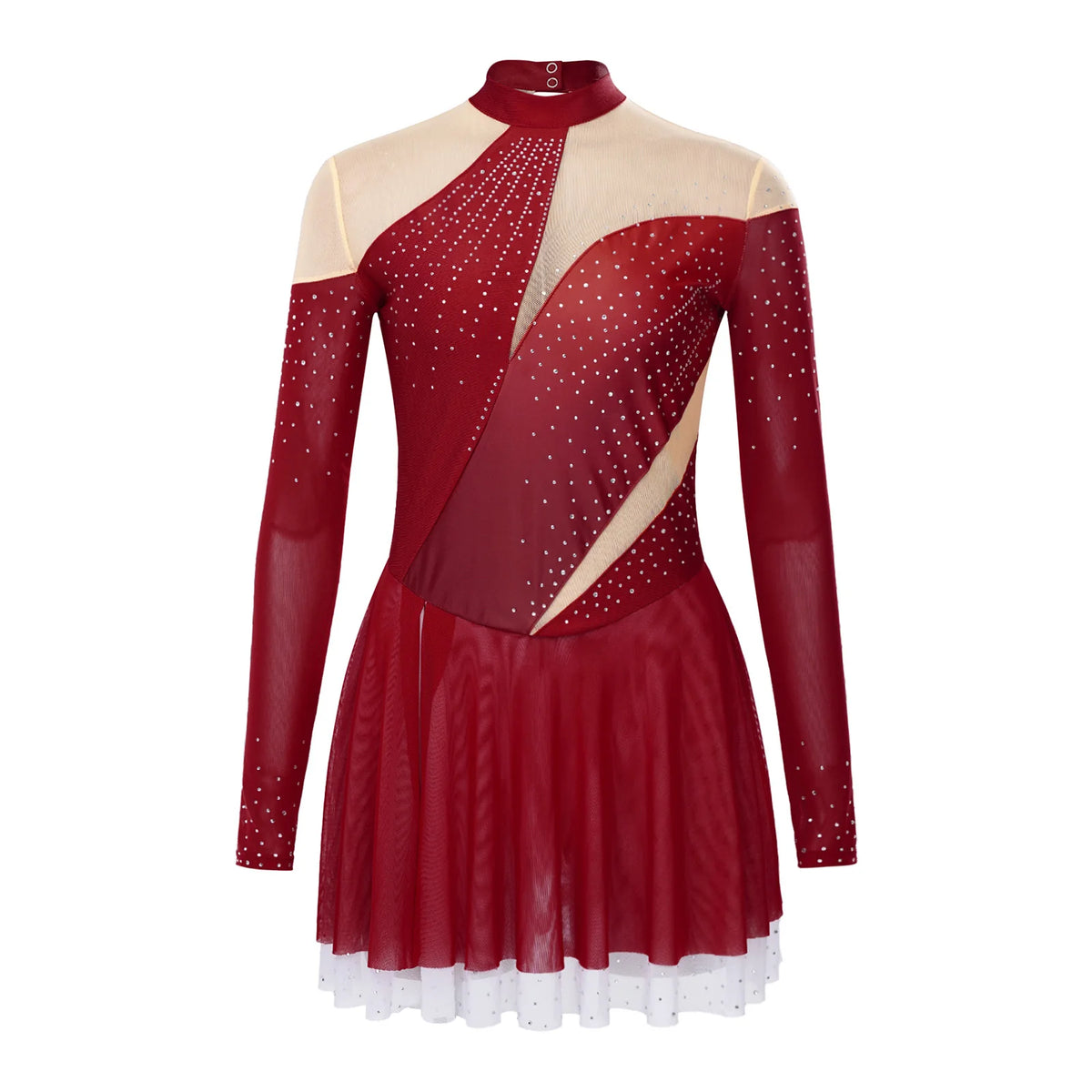 Skating Dress | Rhinestone Mesh & Ruffles