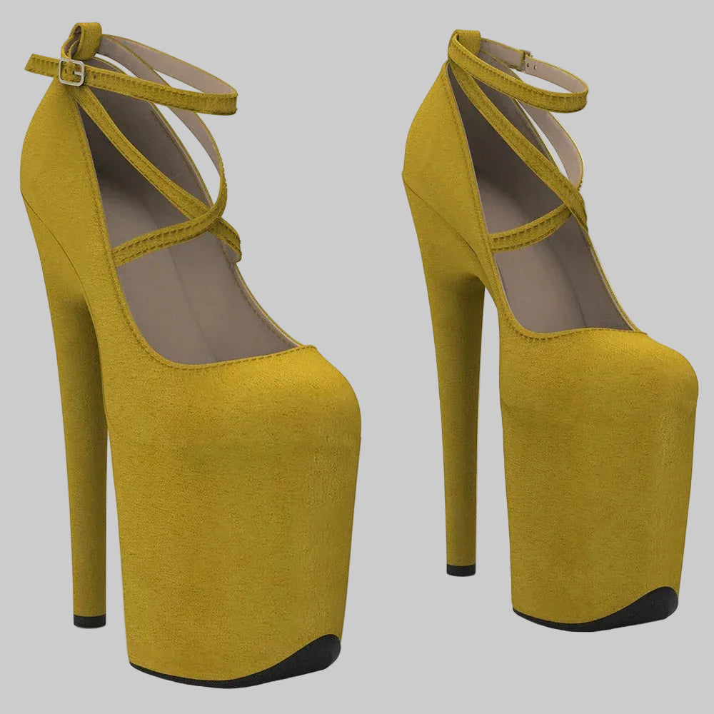 8-Inch Suede Platform Heels - Professional Pole Dance Shoes
