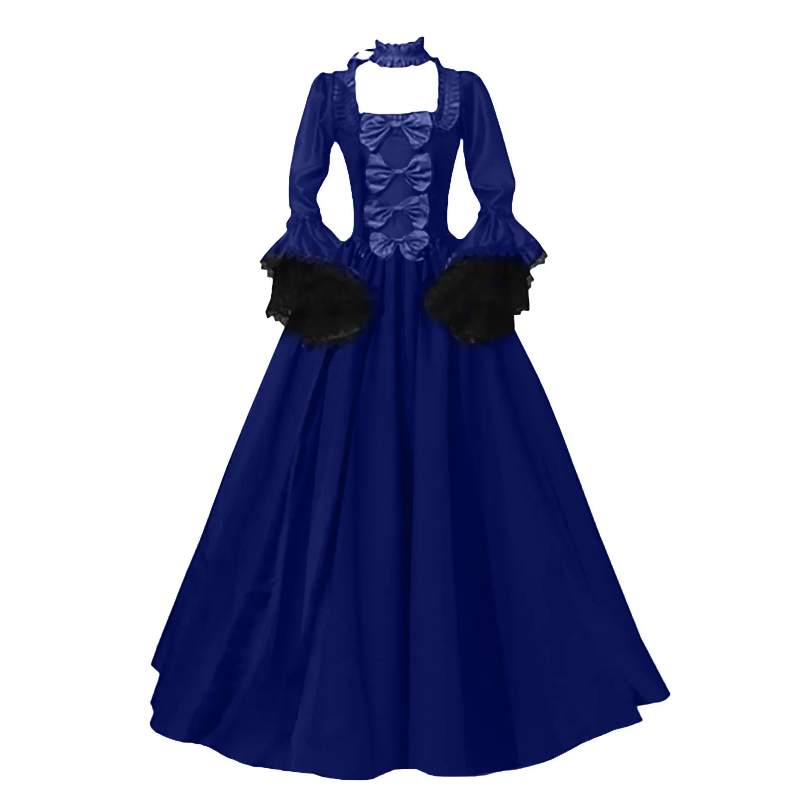Victorian Court Gown | Lace Patchwork | Flare Sleeve